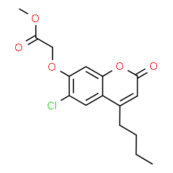 ChemSpider 2D Image | Methyl [(4-butyl-6-chloro-2-oxo-2H-chromen-7-yl)oxy]acetate | C16H17ClO5