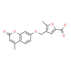 ChemSpider 2D Image | 5-Methyl-4-{[(4-methyl-2-oxo-2H-chromen-7-yl)oxy]methyl}-2-furoate | C17H13O6