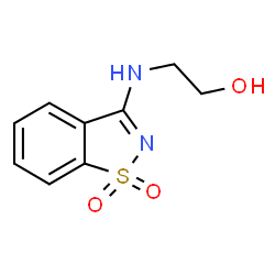 ChemSpider 2D Image | 2-[(1,1-Dioxido-1,2-benzothiazol-3-yl)amino]ethanol | C9H10N2O3S