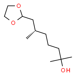 ChemSpider 2D Image | (6S)-7-(1,3-Dioxolan-2-yl)-2,6-dimethyl-2-heptanol | C12H24O3