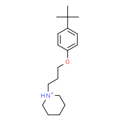ChemSpider 2D Image | 1-{3-[4-(2-Methyl-2-propanyl)phenoxy]propyl}piperidinium | C18H30NO