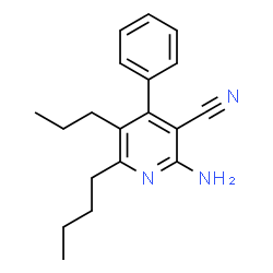ChemSpider 2D Image | 2-Amino-6-butyl-4-phenyl-5-propylnicotinonitrile | C19H23N3