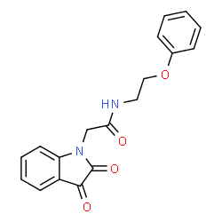 ChemSpider 2D Image | 2-(2,3-Dioxoindolin-1-yl)-N-(2-phenoxyethyl)acetamide | C18H16N2O4