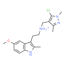 ChemSpider 2D Image | N-[(5-Chloro-1,3-dimethyl-1H-pyrazol-4-yl)methyl]-2-(5-methoxy-2-methyl-1H-indol-3-yl)ethanaminium | C18H24ClN4O