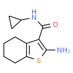 ChemSpider 2D Image | 2-Amino-N-cyclopropyl-4,5,6,7-tetrahydro-1-benzothiophene-3-carboxamide | C12H16N2OS