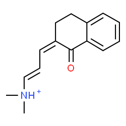 ChemSpider 2D Image | (1E,3Z)-N,N-Dimethyl-3-(1-oxo-3,4-dihydro-2(1H)-naphthalenylidene)-1-propen-1-aminium | C15H18NO