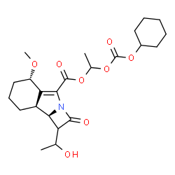 ChemSpider 2D Image | 1-{[(Cyclohexyloxy)carbonyl]oxy}ethyl (5S,8aS,8bR)-1-(1-hydroxyethyl)-5-methoxy-2-oxo-1,2,5,6,7,8,8a,8b-octahydroazeto[2,1-a]isoindole-4-carboxylate | C23H33NO8