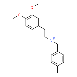 ChemSpider 2D Image | 2-(3,4-Dimethoxyphenyl)-N-(4-methylbenzyl)ethanaminium | C18H24NO2