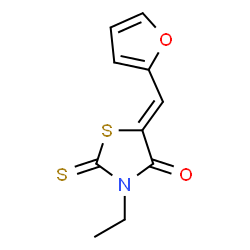 ChemSpider 2D Image | 3-Ethyl-5-furan-2-ylmethylene-2-thioxo-thiazolidin-4-one | C10H9NO2S2