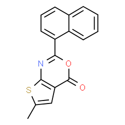 ChemSpider 2D Image | 6-Methyl-2-(1-naphthyl)-4H-thieno[2,3-d][1,3]oxazin-4-one | C17H11NO2S