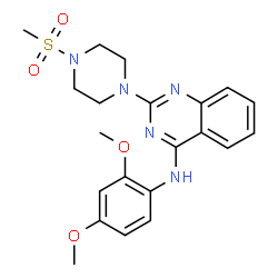 ChemSpider 2D Image | N-(2,4-Dimethoxyphenyl)-2-[4-(methylsulfonyl)-1-piperazinyl]-4-quinazolinamine | C21H25N5O4S