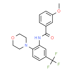 ChemSpider 2D Image | 3-Methoxy-N-[2-(4-morpholinyl)-5-(trifluoromethyl)phenyl]benzamide | C19H19F3N2O3