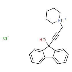ChemSpider 2D Image | 1-[3-(9-Hydroxy-9H-fluoren-9-yl)-2-propyn-1-yl]piperidinium chloride | C21H22ClNO