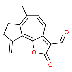 ChemSpider 2D Image | 6-Methyl-9-methylene-2-oxo-2,7,8,9-tetrahydroazuleno[4,5-b]furan-3-carbaldehyde | C15H12O3