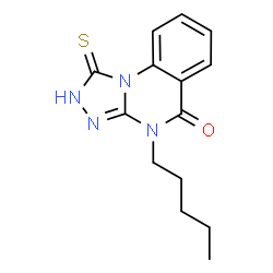 ChemSpider 2D Image | 4-Pentyl-1-thioxo-2,4-dihydro[1,2,4]triazolo[4,3-a]quinazolin-5(1H)-one | C14H16N4OS