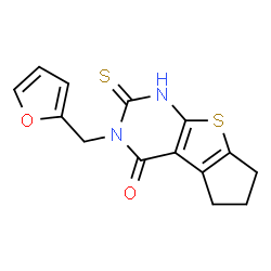 ChemSpider 2D Image | 3-(2-furylmethyl)-2-mercapto-3,5,6,7-tetrahydro-4H-cyclopenta[4,5]thieno[2,3-d]pyrimidin-4-one | C14H12N2O2S2