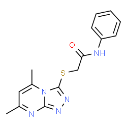 ChemSpider 2D Image | 2-[(5,7-Dimethyl[1,2,4]triazolo[4,3-a]pyrimidin-3-yl)sulfanyl]-N-phenylacetamide | C15H15N5OS