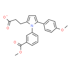 ChemSpider 2D Image | 3-{1-[3-(Methoxycarbonyl)phenyl]-5-(4-methoxyphenyl)-1H-pyrrol-2-yl}propanoate | C22H20NO5