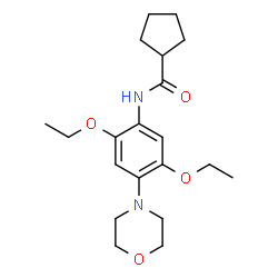 ChemSpider 2D Image | N-[2,5-Diethoxy-4-(4-morpholinyl)phenyl]cyclopentanecarboxamide | C20H30N2O4