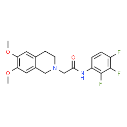 ChemSpider 2D Image | 2-(6,7-Dimethoxy-3,4-dihydro-2(1H)-isoquinolinyl)-N-(2,3,4-trifluorophenyl)acetamide | C19H19F3N2O3