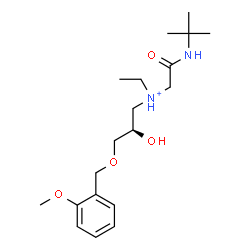 ChemSpider 2D Image | (2R)-N-Ethyl-2-hydroxy-3-[(2-methoxybenzyl)oxy]-N-{2-[(2-methyl-2-propanyl)amino]-2-oxoethyl}-1-propanaminium | C19H33N2O4