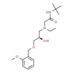 ChemSpider 2D Image | N~2~-Ethyl-N~2~-{(2R)-2-hydroxy-3-[(2-methoxybenzyl)oxy]propyl}-N-(2-methyl-2-propanyl)glycinamide | C19H32N2O4