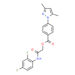 ChemSpider 2D Image | 2-[(2,4-Difluorophenyl)amino]-2-oxoethyl 4-(3,5-dimethyl-1H-pyrazol-1-yl)benzoate | C20H17F2N3O3