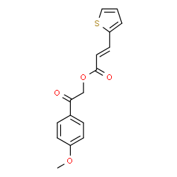 ChemSpider 2D Image | 2-(4-Methoxyphenyl)-2-oxoethyl (2E)-3-(2-thienyl)acrylate | C16H14O4S