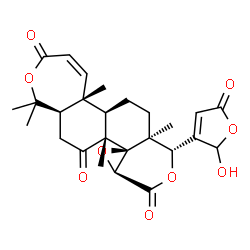 ChemSpider 2D Image | (5aR,5bR,7aS,8R,10aS,11aR,11bR,13aR)-8-(2-Hydroxy-5-oxo-2,5-dihydro-3-furanyl)-1,1,5a,7a,11b-pentamethyl-5b,6,7,7a,8,11b,13,13a-octahydrooxireno[4,4a]isochromeno[6,5-g][2]benzoxepine-3,10,12(1H,5aH,10
aH)-trione | C26H30O9