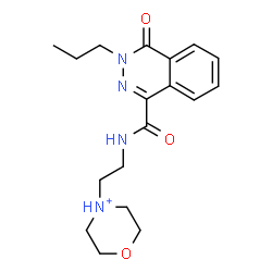 ChemSpider 2D Image | 4-(2-{[(4-Oxo-3-propyl-3,4-dihydro-1-phthalazinyl)carbonyl]amino}ethyl)morpholin-4-ium | C18H25N4O3