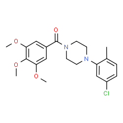 ChemSpider 2D Image | [4-(5-Chloro-2-methylphenyl)-1-piperazinyl](3,4,5-trimethoxyphenyl)methanone | C21H25ClN2O4
