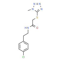 ChemSpider 2D Image | N-[2-(4-Chlorophenyl)ethyl]-2-[(1-methyl-1H-tetrazol-5-yl)sulfanyl]acetamide | C12H14ClN5OS