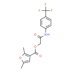 ChemSpider 2D Image | 2-Oxo-2-{[4-(trifluoromethyl)phenyl]amino}ethyl 2,5-dimethyl-3-furoate | C16H14F3NO4