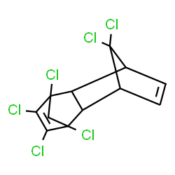 ChemSpider 2D Image | 1,8,9,10,12,12-Hexachlorotetracyclo[6.2.1.1~3,6~.0~2,7~]dodeca-4,9-diene | C12H8Cl6