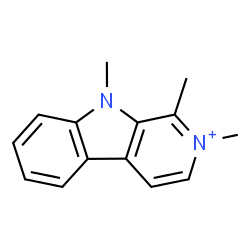 ChemSpider 2D Image | 1,2,9-Trimethyl-9H-beta-carbolin-2-ium | C14H15N2