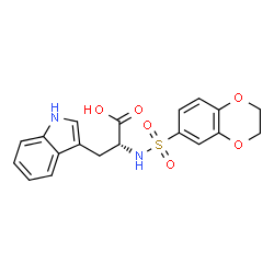 ChemSpider 2D Image | N-(2,3-Dihydro-1,4-benzodioxin-6-ylsulfonyl)-D-tryptophan | C19H18N2O6S