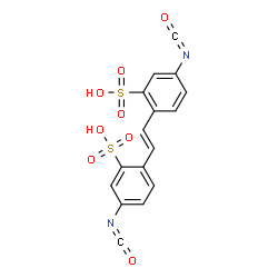 ChemSpider 2D Image | 2,2'-[(E)-1,2-Ethenediyl]bis(5-isocyanatobenzenesulfonic acid) | C16H10N2O8S2