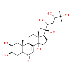 ChemSpider 2D Image | (2beta,3beta,5beta,14xi,22R,24S)-2,3,14,20,22,24,25-Heptahydroxycholest-7-en-6-one | C27H44O8