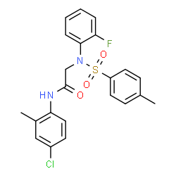 ChemSpider 2D Image | N-(4-Chloro-2-methylphenyl)-N~2~-(2-fluorophenyl)-N~2~-[(4-methylphenyl)sulfonyl]glycinamide | C22H20ClFN2O3S