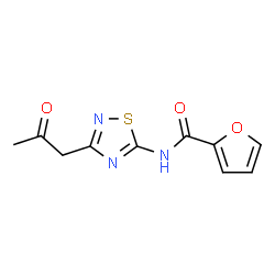 ChemSpider 2D Image | N-[3-(2-Oxopropyl)-1,2,4-thiadiazol-5-yl]-2-furamide | C10H9N3O3S
