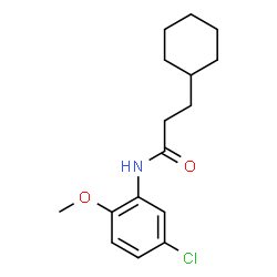 ChemSpider 2D Image | N-(5-Chloro-2-methoxyphenyl)-3-cyclohexylpropanamide | C16H22ClNO2