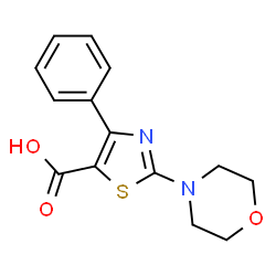 ChemSpider 2D Image | 2-Morpholino-4-phenylthiazole-5-carboxylic acid | C14H14N2O3S