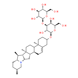 ChemSpider 2D Image | (9xi)-Solanid-5-en-3-yl 3-O-beta-D-glucopyranosyl-beta-D-galactopyranoside | C39H63NO11