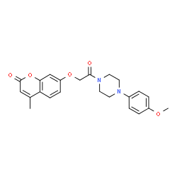 ChemSpider 2D Image | 7-{2-[4-(4-Methoxyphenyl)-1-piperazinyl]-2-oxoethoxy}-4-methyl-2H-chromen-2-one | C23H24N2O5