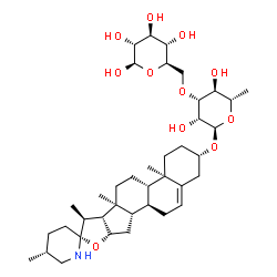 ChemSpider 2D Image | (2R,3R,4S,5S,6R)-6-({[(2S,3S,4R,5R,6R)-3,5-Dihydroxy-2-methyl-6-{[(2S,4aR,4bS,5'R,6aS,6bR,7S,8R,9aS,10aS,10bS)-4a,5',6a,7-tetramethyl-1,2,3,4,4a,4b,5,6,6a,6b,7,9a,10,10a,10b,11-hexadecahydrospiro[naph
tho[2',1':4,5]indeno[2,1-b]furan-8,2'-piperidin]-2-yl]oxy}tetrahydro-2H-pyran-4-yl]oxy}methyl)tetrahydro-2H-pyran-2,3,4,5-tetrol | C39H63NO11