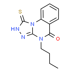 ChemSpider 2D Image | 4-butyl-1-mercapto[1,2,4]triazolo[4,3-a]quinazolin-5(4H)-one | C13H14N4OS
