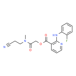 ChemSpider 2D Image | 2-[(2-Cyanoethyl)(methyl)amino]-2-oxoethyl 2-[(2-fluorophenyl)amino]nicotinate | C18H17FN4O3