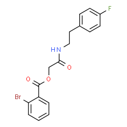 ChemSpider 2D Image | 2-{[2-(4-Fluorophenyl)ethyl]amino}-2-oxoethyl 2-bromobenzoate | C17H15BrFNO3