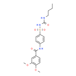 ChemSpider 2D Image | N-{4-[(Butylcarbamoyl)sulfamoyl]phenyl}-3,4-dimethoxybenzamide | C20H25N3O6S
