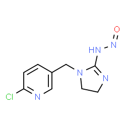 ChemSpider 2D Image | 1-[(6-Chloro-3-pyridinyl)methyl]-N-nitroso-4,5-dihydro-1H-imidazol-2-amine | C9H10ClN5O